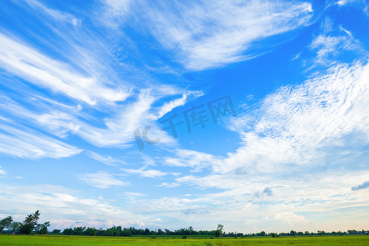 蓝天背景纹理与白云。图片
