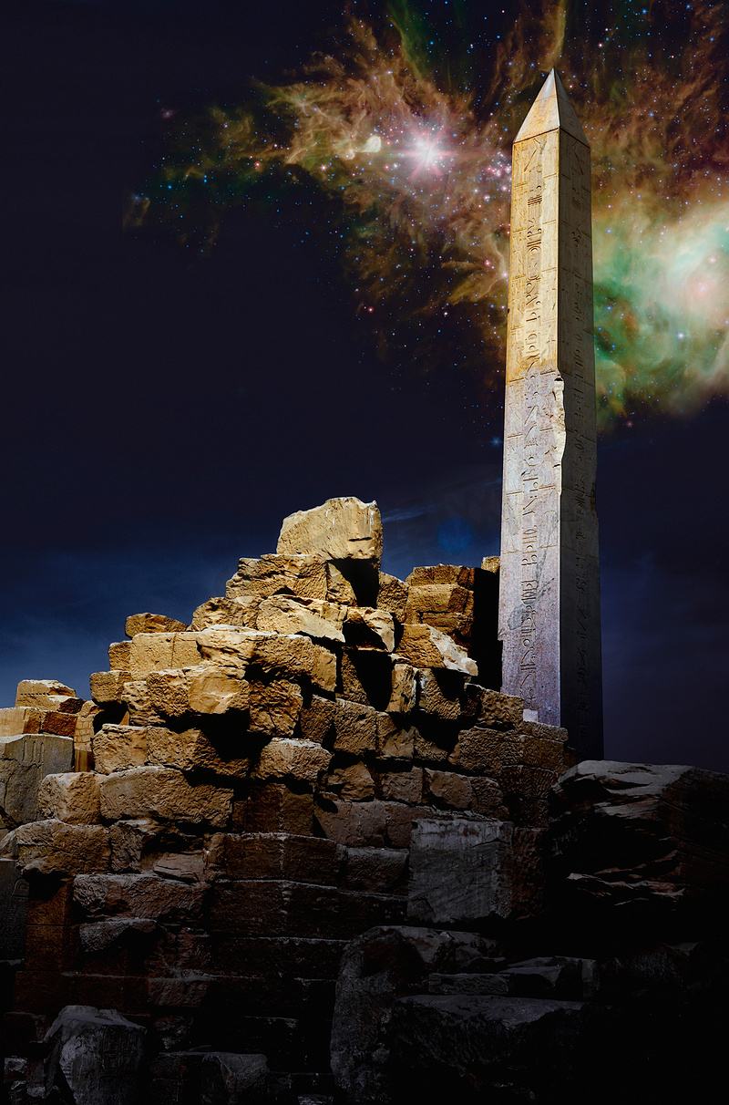 卢克索的魔法之夜（这张图片的元素由 NASA 提供）图片