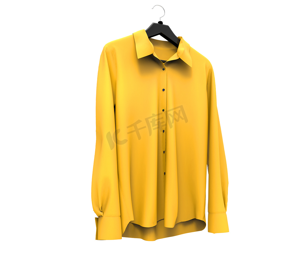 孤立在白色背景上的黄色长袖衬衫。图片