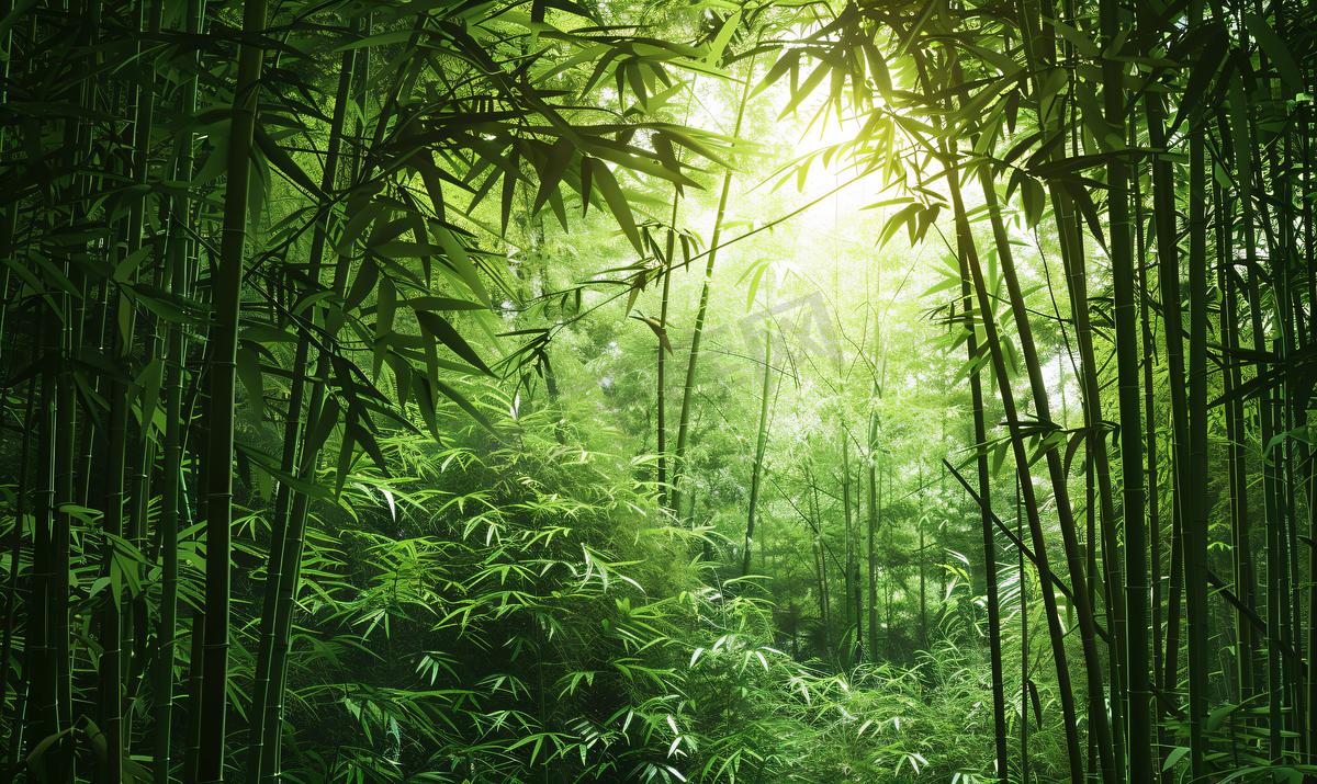 竹林绿意盎然的丛林图片