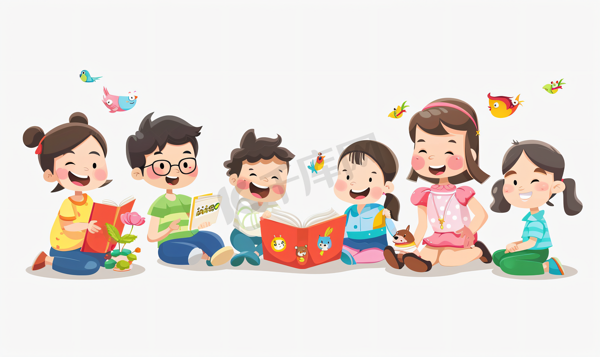 亚洲人老师和儿童在幼儿园里图片