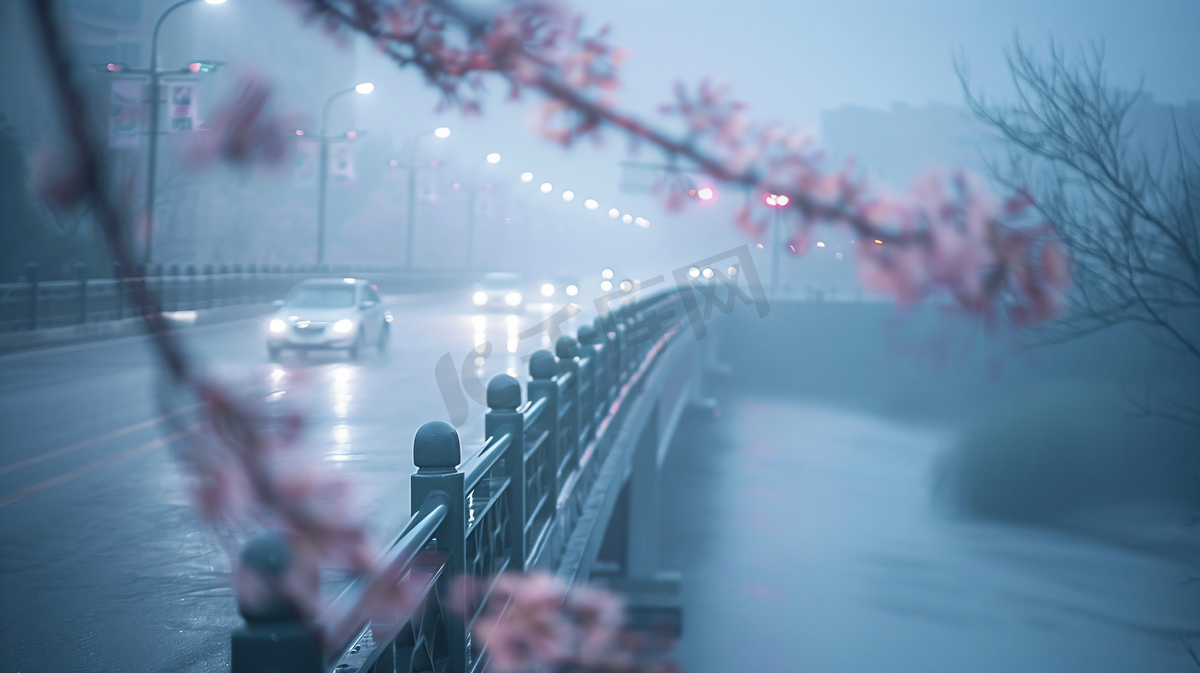 雨天的桥和道路交通摄影4图片