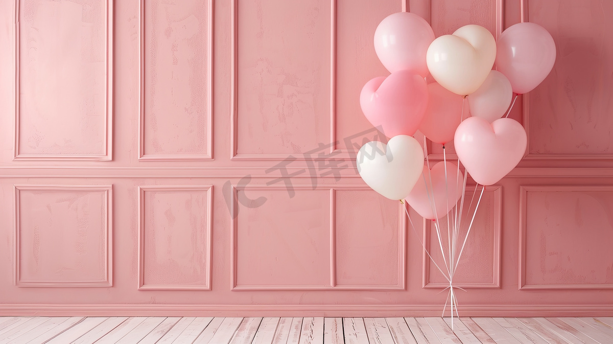 一束粉色调情人节装饰气球图片图片