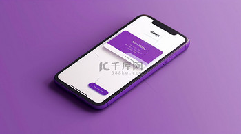 手机紫色界面写实合成创意素材背景