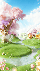 春天梦幻桃花开春花烂漫桃花季春日赏花设计