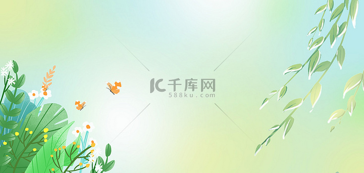 春季发布会春天绿色小清新背景