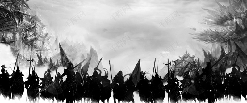 古代战士战场背景素材背景图片免费下载_海报