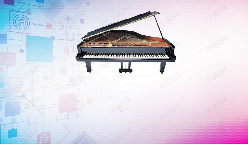 钢琴渐变梦幻音乐会背景图片免费下载_广告背