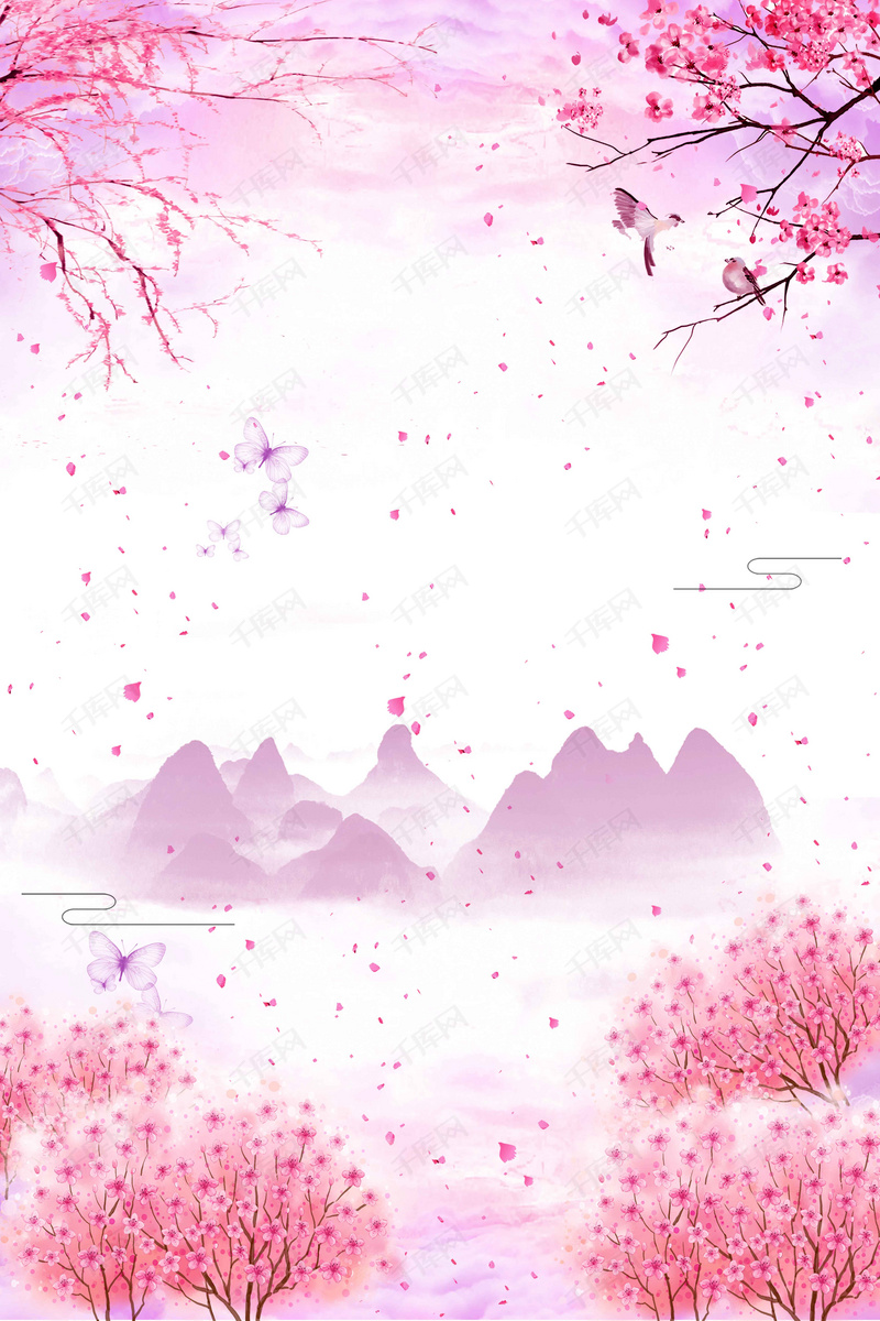 中国风暗恋桃花源背景图片免费下载_广告背景