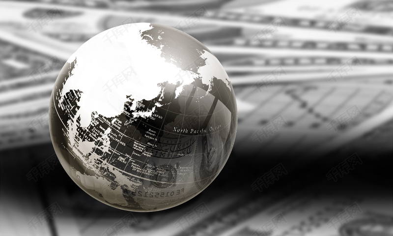 简约大气黑白地球仪商务背景素材背景图片免费
