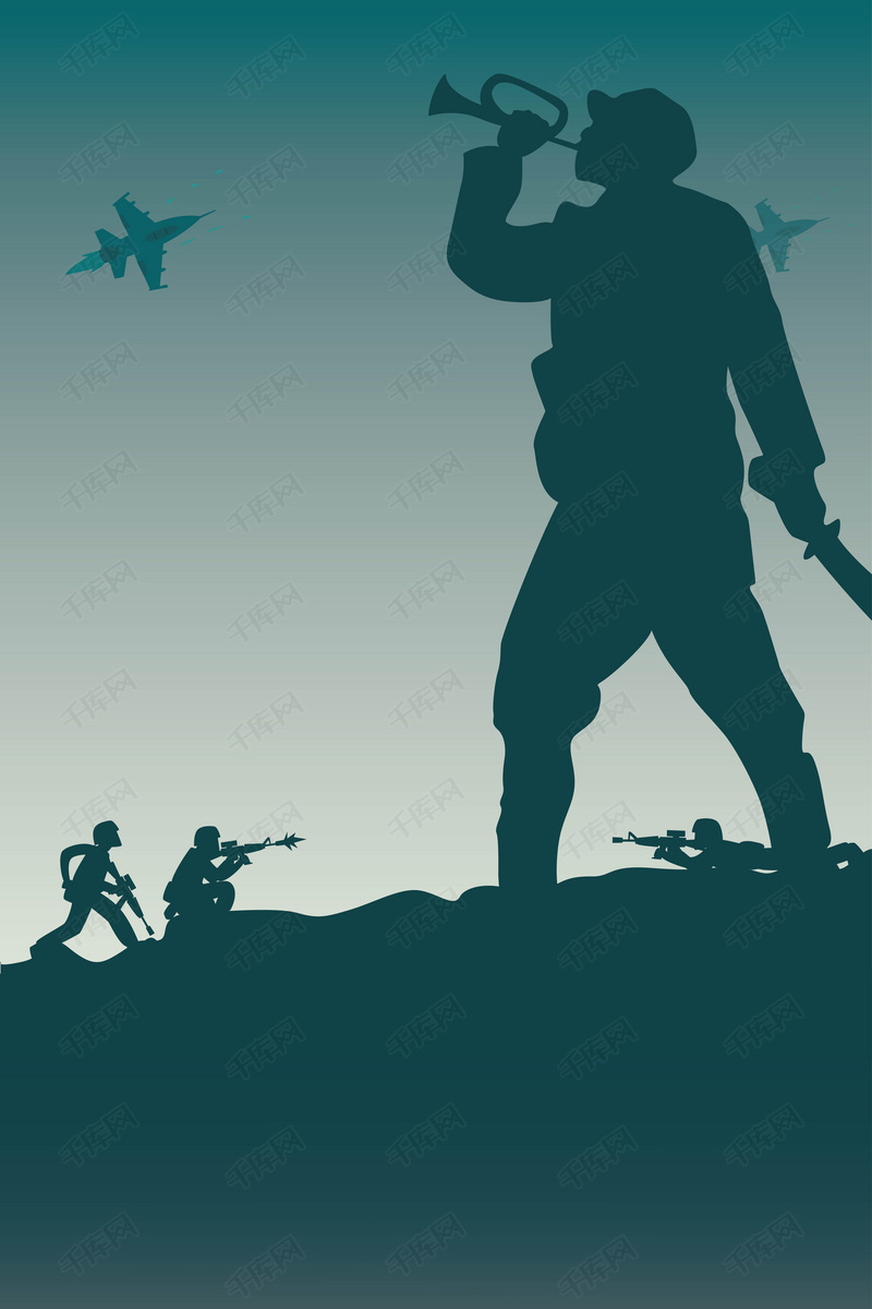 矢量剪影暑期军事训练营背景素材背景图片免费