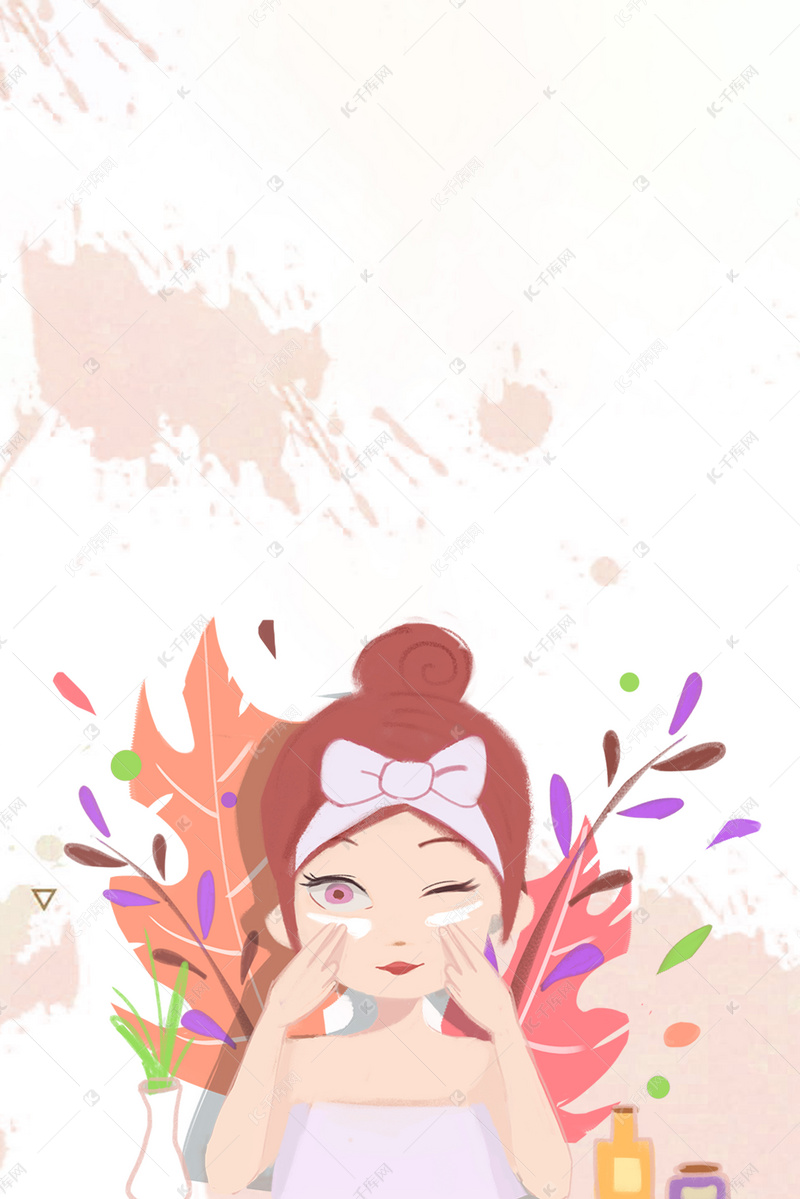唯美腐烂模板美容按摩美女美女海报背景图片免手绘背景图片