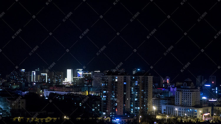 城市夜景系列之夜晚高空视角灯光