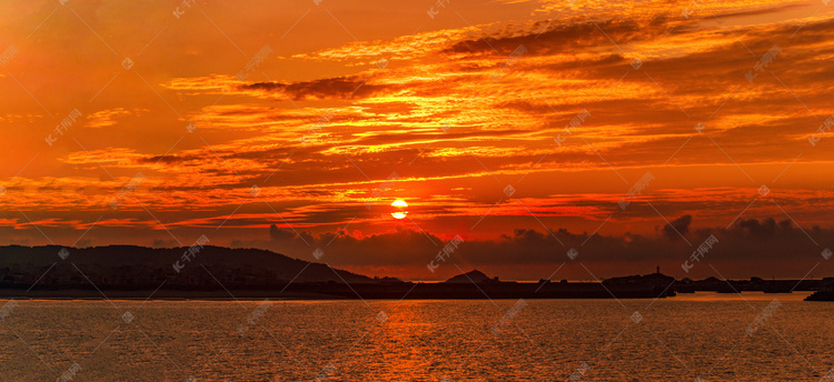 福建漳州市半月湾夕阳自然风景摄