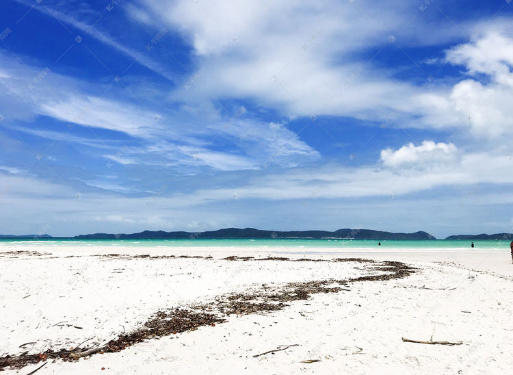 澳洲度假圣地白天堂白沙滩摄影图