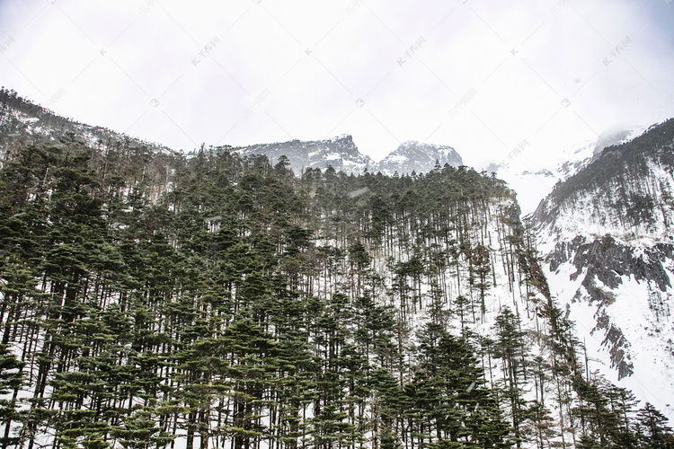 雪峰雪景自然风光摄影图