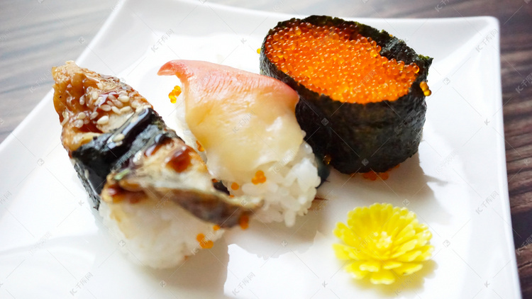 寿司 三文鱼摄影图