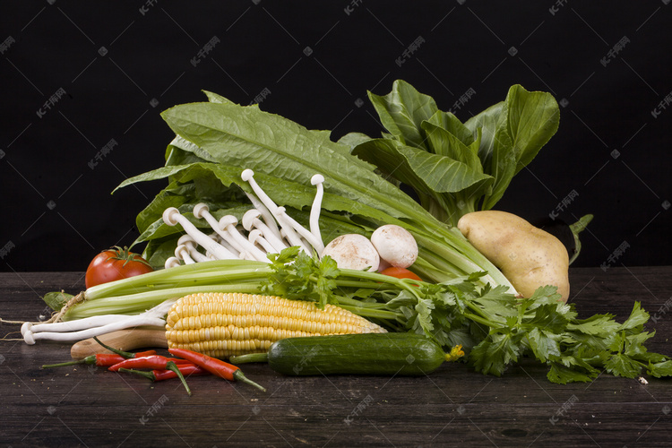 新鲜蔬菜油麦菜摄影图