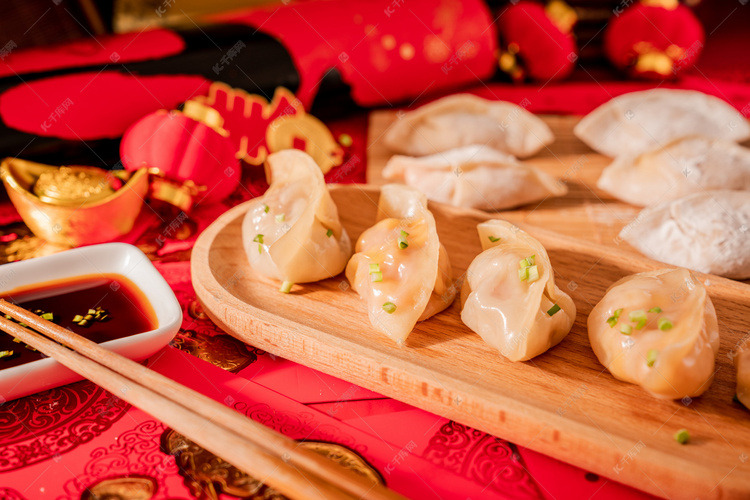 新年春节饺子摄影图