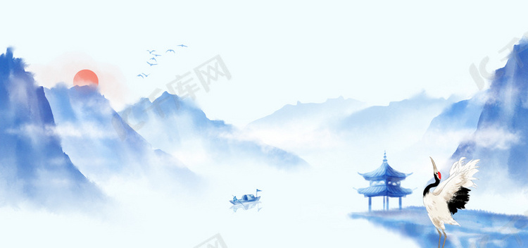 中国风彩色渐变海报banner