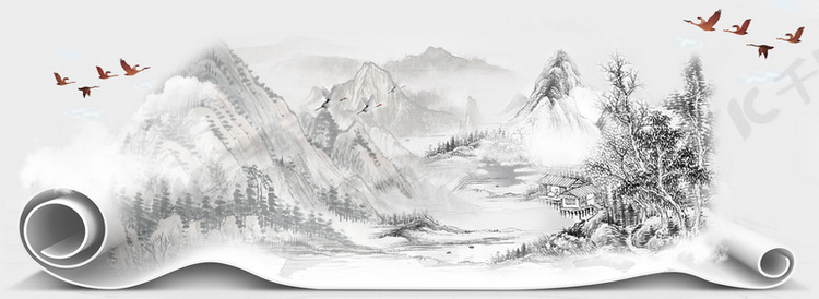 中国风创意书画展背景