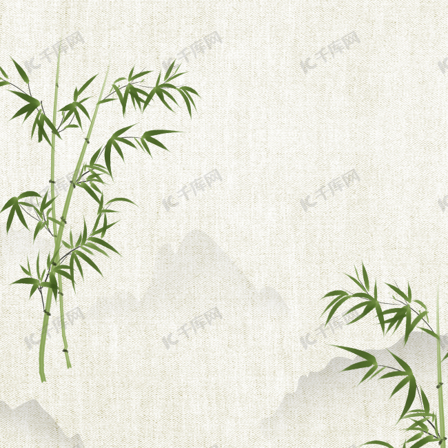 中国风古典水墨竹子绘画