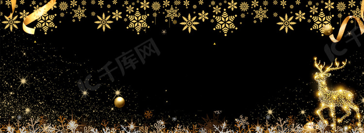 圣诞节时尚黑金banner