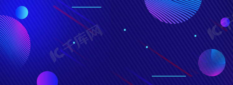 互联网线条艺术蓝色渐变banner