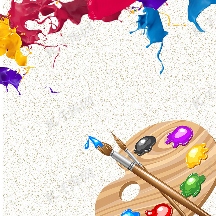 清新彩色颜料绘画美术平面广告