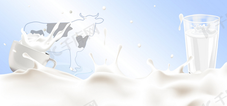 牛奶素材背景模板
