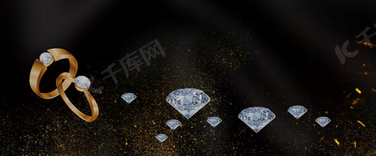 梦幻珠宝钻石叶子形状产品海报背