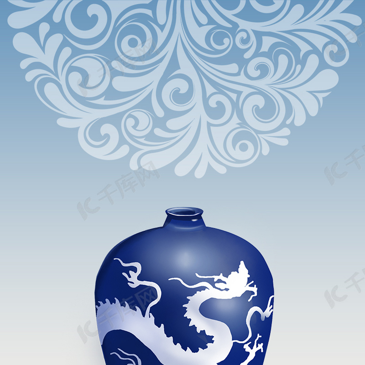 中国风青花瓷背景素材