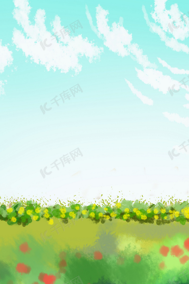 春季上新蓝天草地psd分层banner