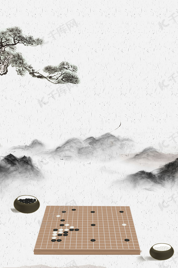 创意围棋对弈海报背景素材