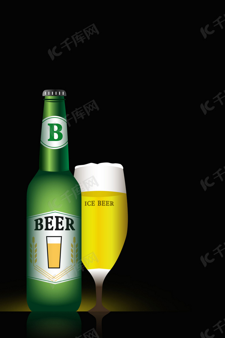 简约黑色扎啤啤酒节宣传海报背景