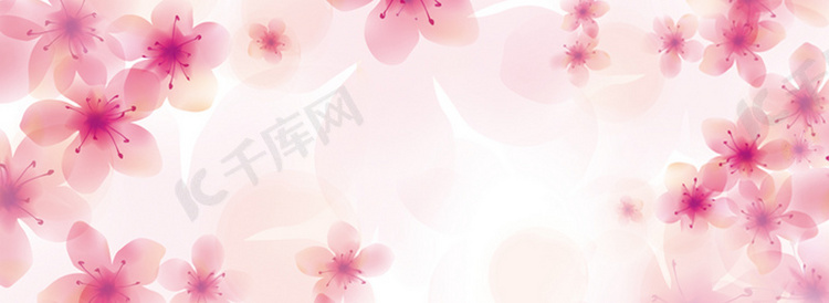 樱花季浪漫唯美樱花底纹banner