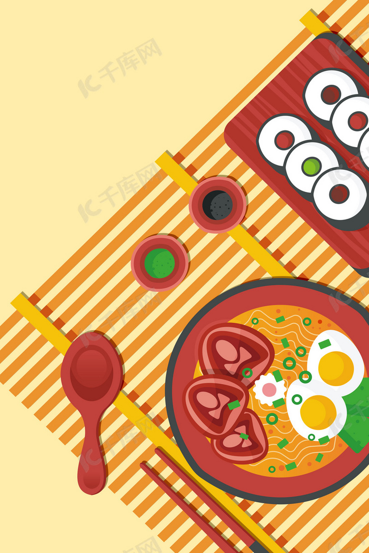 日式餐厅日式美食海报背景素材