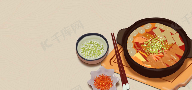 西安美食羊肉泡馍手绘banner