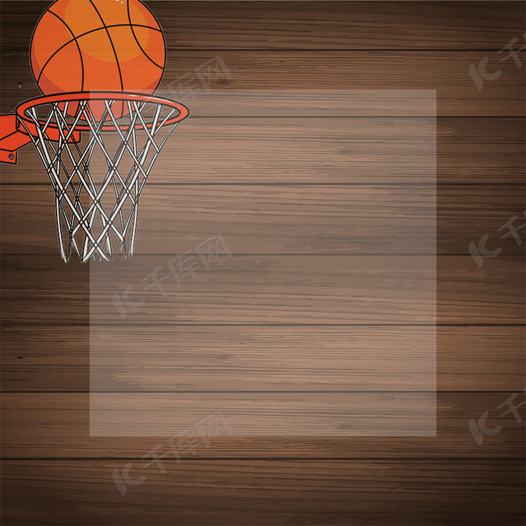 卡通手绘质感篮球激情球赛背景素