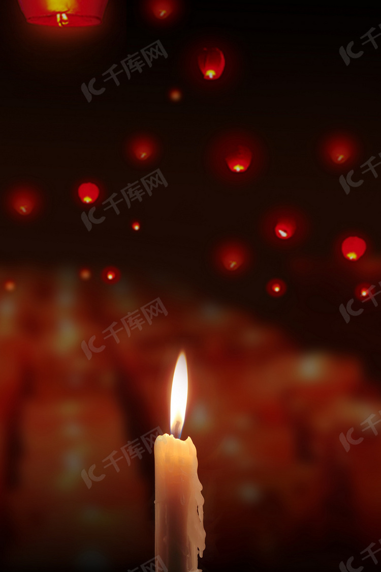 国家公祭日燃烧蜡烛祭拜广告背景