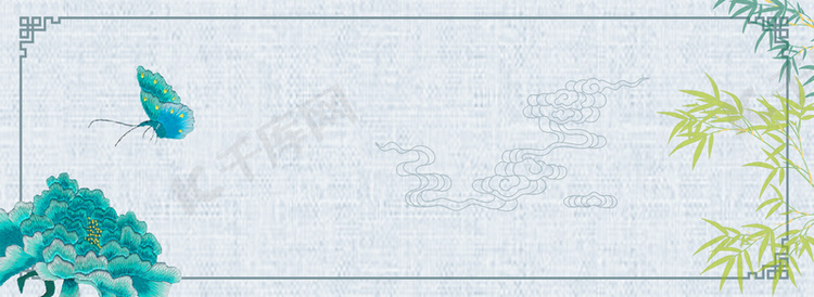 中国风古典莫兰迪色刺绣背景ba