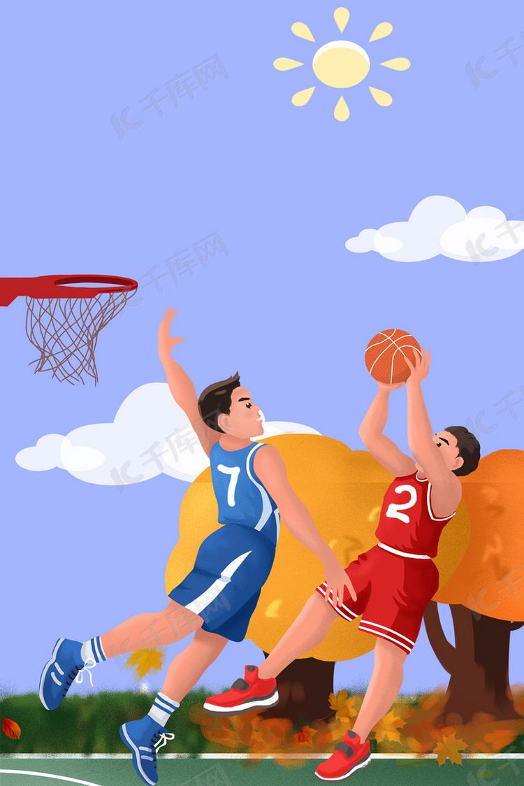 NBA职业男篮篮球海报背景模板