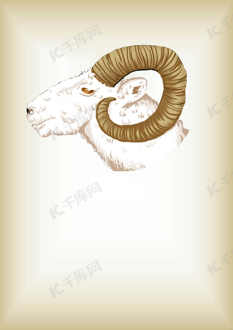 创意动手山羊传统花纹封面背景