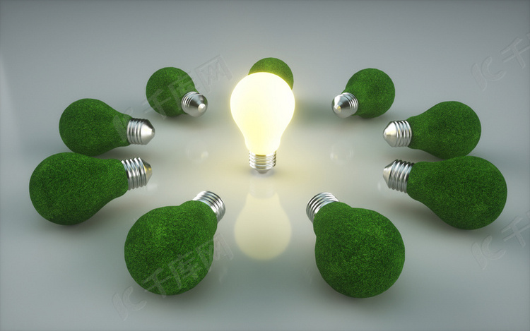 绿色灯泡节能环保