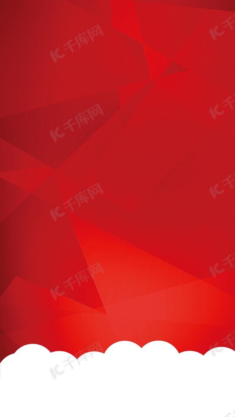 红色立体图形H5素材背景