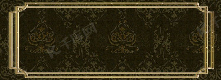 金色质感边框古典花纹卡片背景