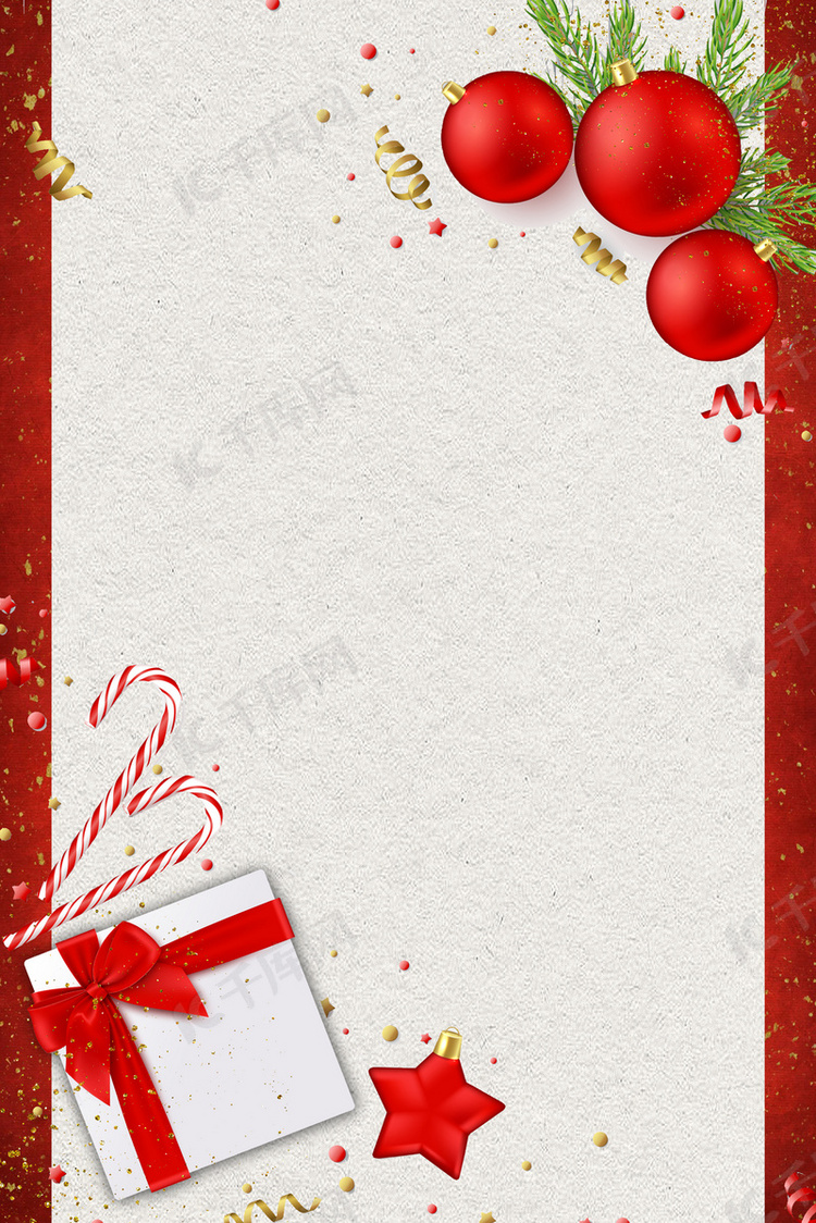 红色圣诞节贺卡背景