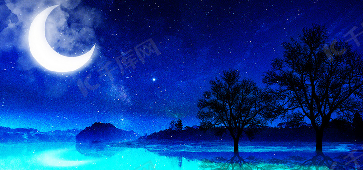 梦幻合成星空唯美背景图片免费下载-千库网