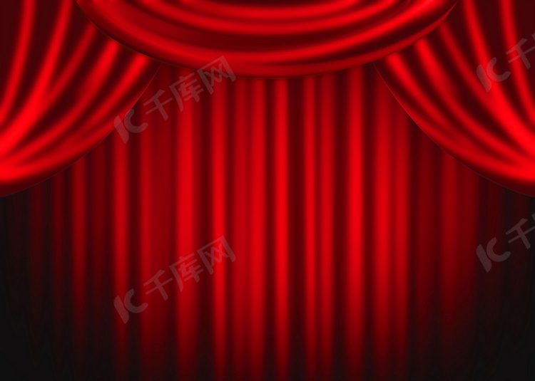 舞台红色幕布背景