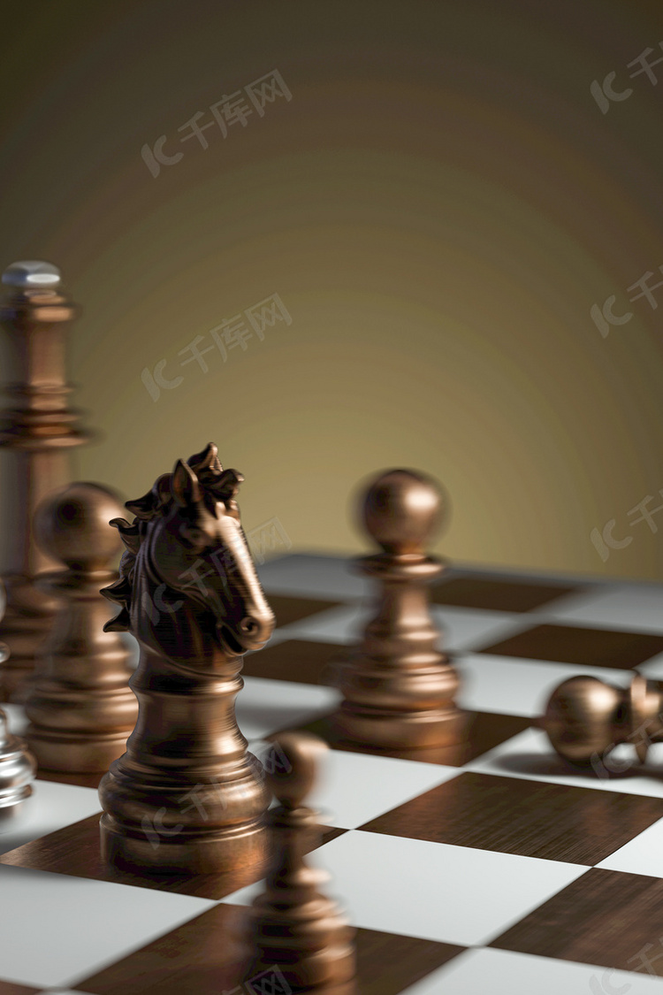 C4D创意国际象棋商务场景
